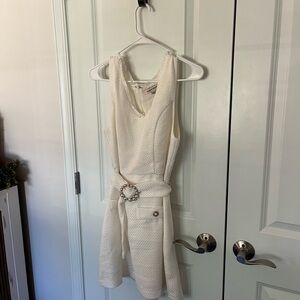 Jealous Tomato Cream Textured Mini Dress